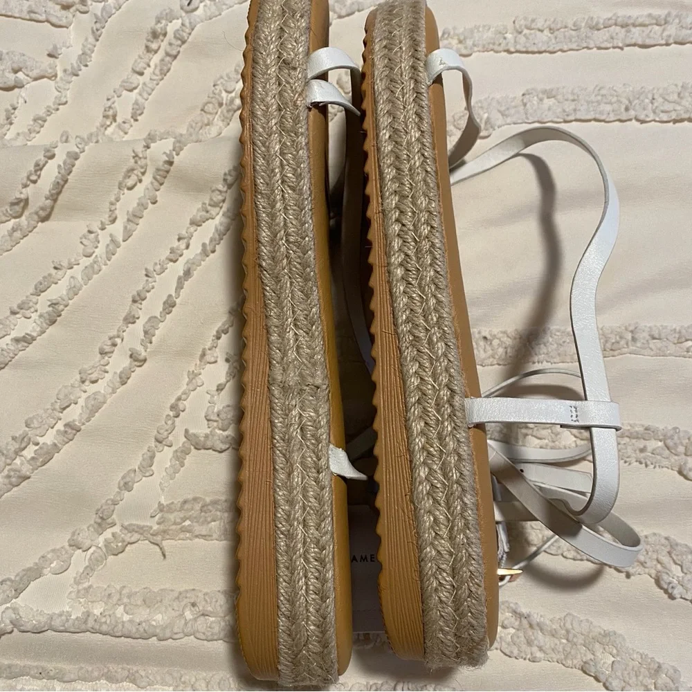 Women’s Strappy Ankle-Wrap Sandals in Cream - Picture 10 of 11